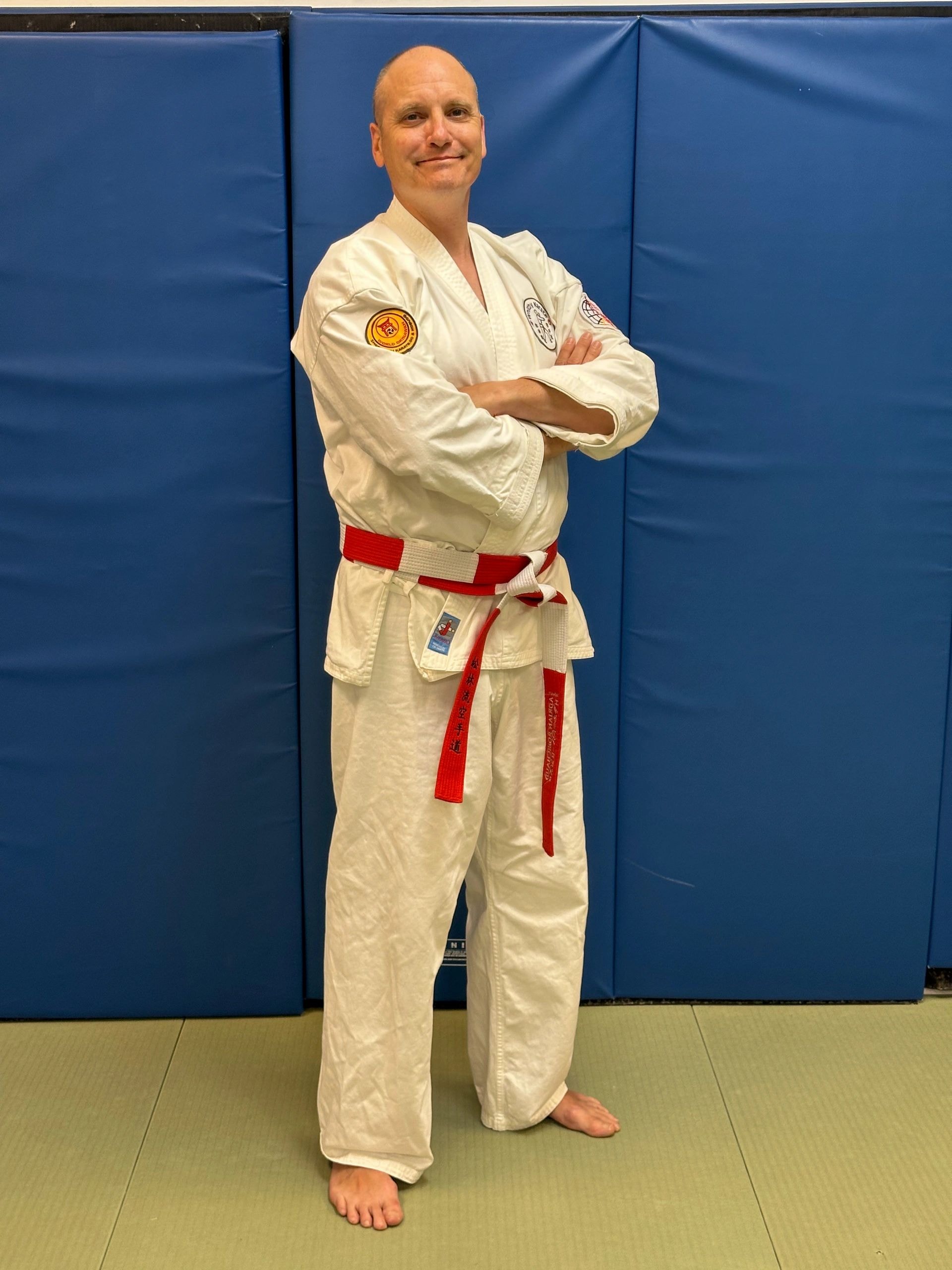 Whitby Karate instructor teaching a class in the dojo